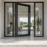 floor to ceiling heavy glass & aluminium with custom size pivot door