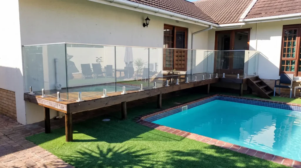 Custom timber deck & glass & stainless steel balustrade